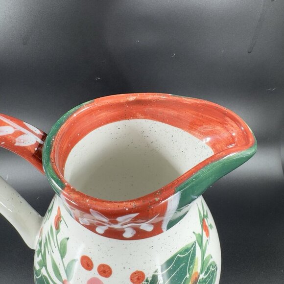 2003 Julie Ueland Pottery Stoneware Pitcher Jug Carafe Floral Pattern Enesco VTG - Picture 5 of 12